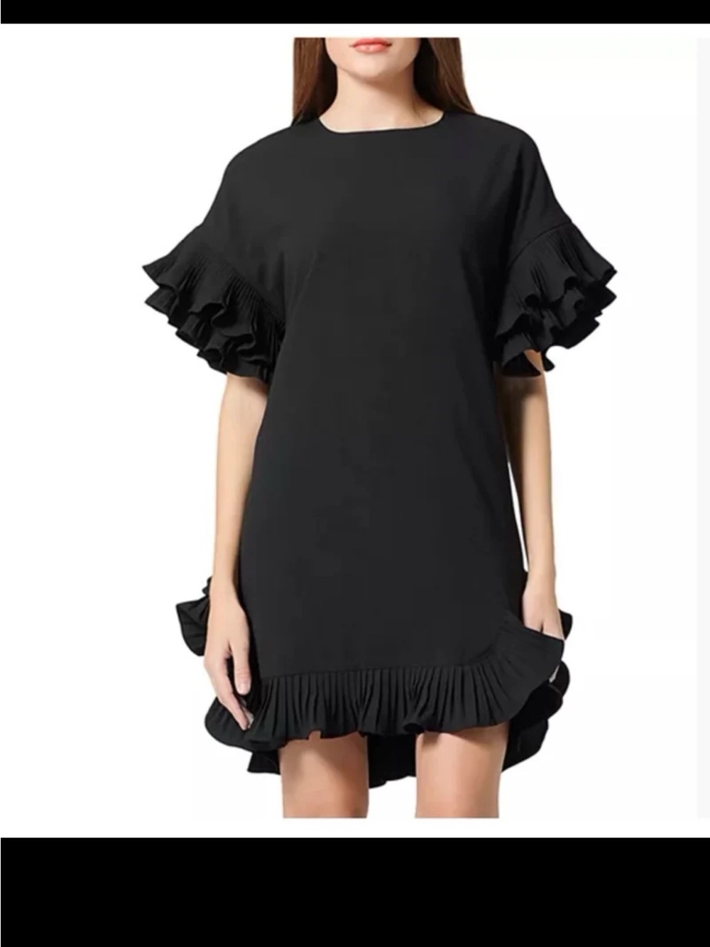 NWT Glam Ruffled Elbow Sleeve Dress size Medium